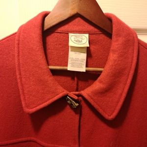Laura Ashley Wool (80%) Coat, Red